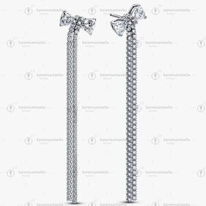 Pandora Pavé Bow Drop Earrings